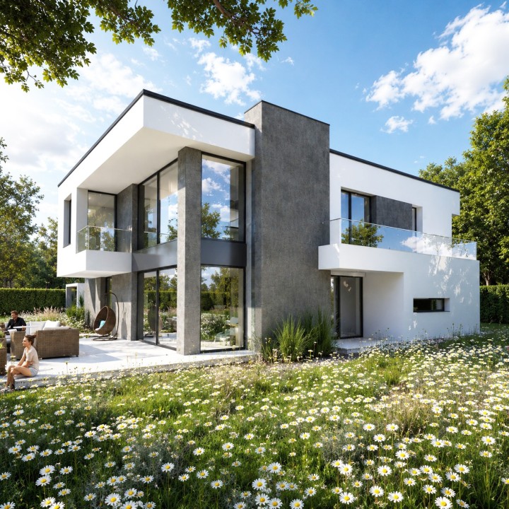 "Sajen"- nowoczesny pasywny dom w stylu modern